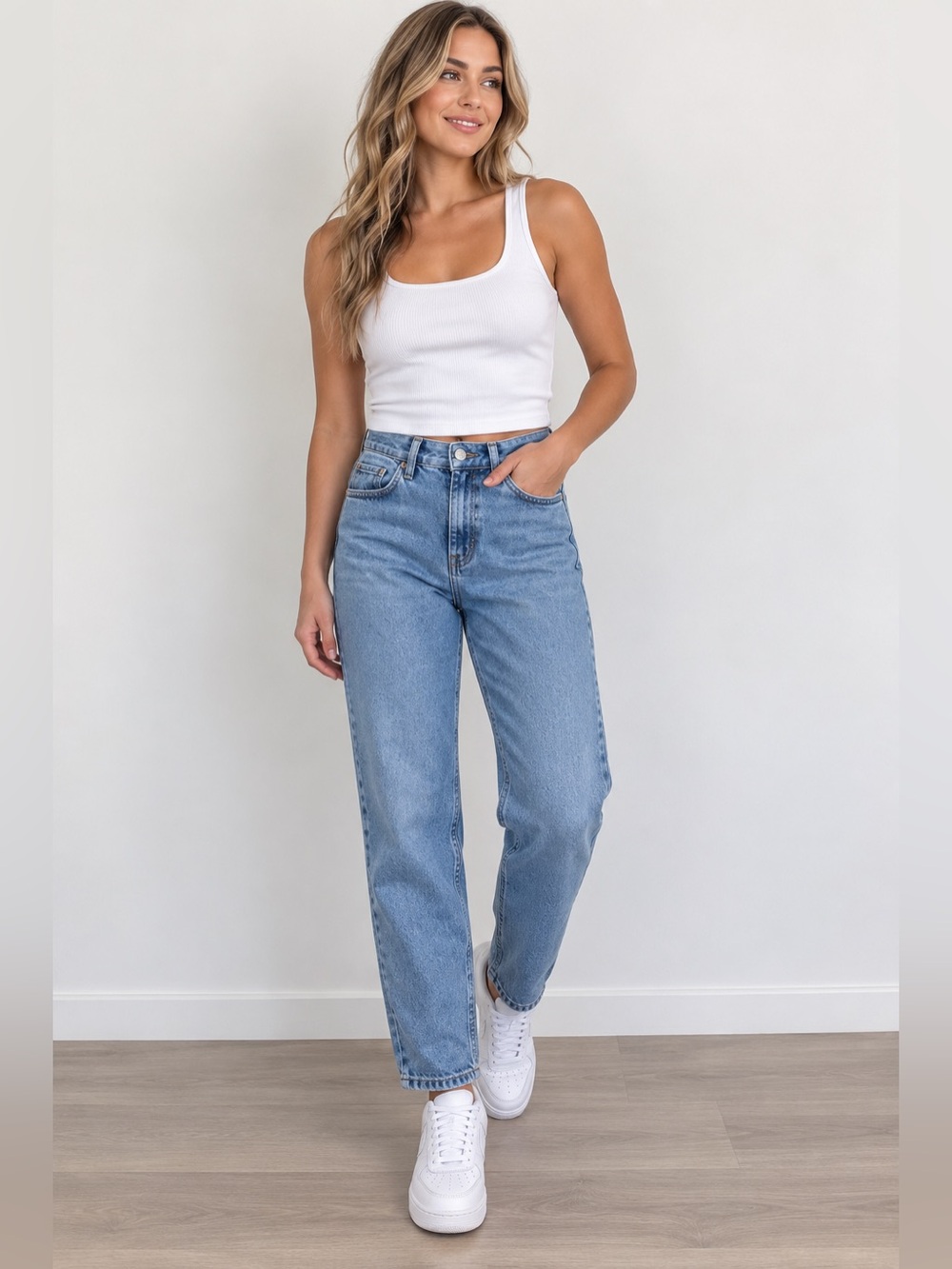 AΓ©ropostale Mom Jeans High Rise Medium Wash Straight Leg Denim